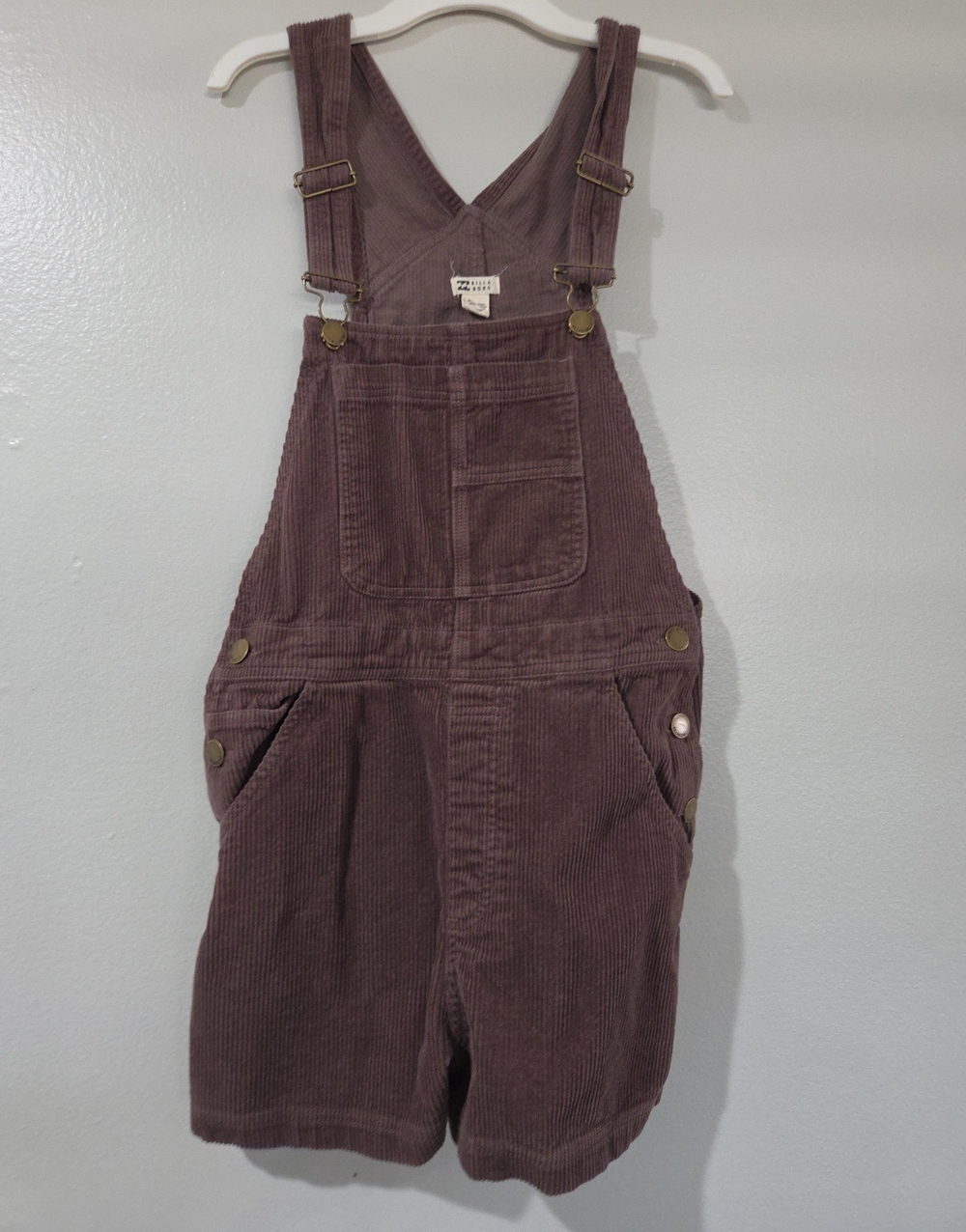 Billabong Brown Corduroy Short Overalls